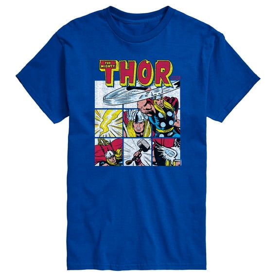 Marvel Thor - Comic Book Grid - Men's Short Sleeve Graphic T-Shirt