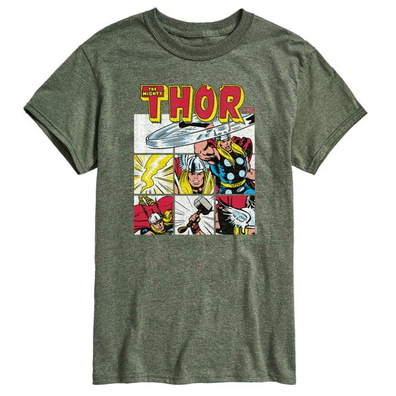 Marvel Thor - Comic Book Grid - Men's Short Sleeve Graphic T-Shirt
