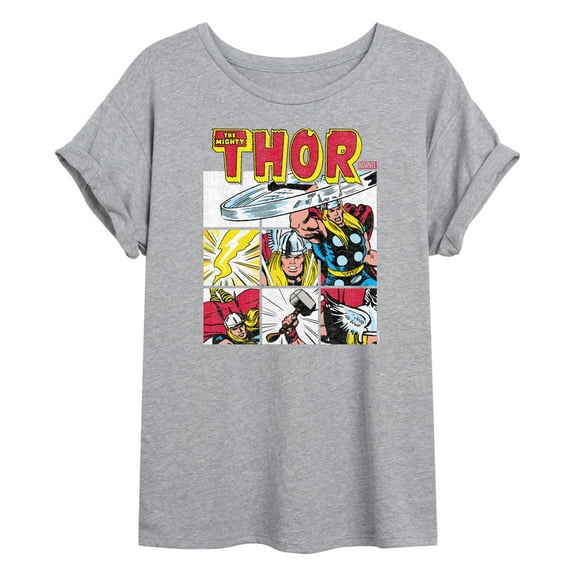 Marvel Thor - Comic Book Grid - Women's Oversized Graphic T-Shirt