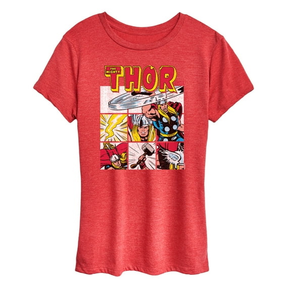 Marvel Thor - Comic Book Grid - Women's Short Sleeve Graphic T-Shirt
