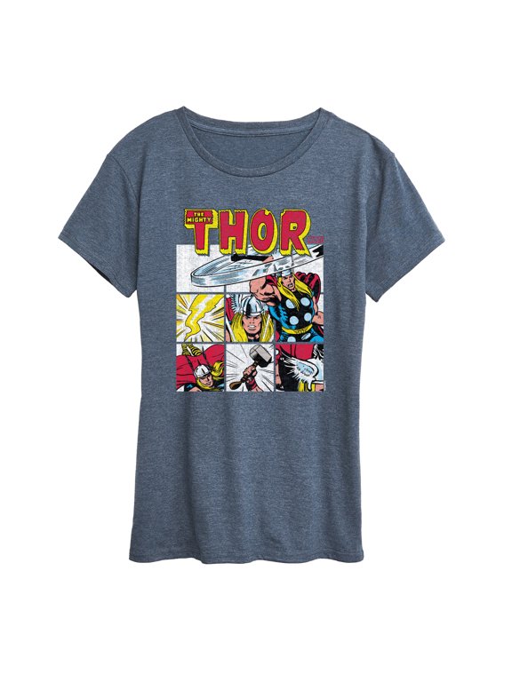 - Thor Comic Book Grid Women's Short Sleeve Graphic T-Shirt