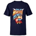 thumbnail image 1 of Marvel Thor Dad, My Mightiest Hero Father’s Day - Short Sleeve T-Shirt for Kids - Customized-Navy, 1 of 5