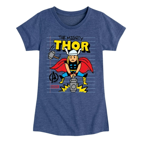 Marvel Thor - Doodle - Toddler and Youth Girls Fitted Short Sleeve Graphic T-Shirt