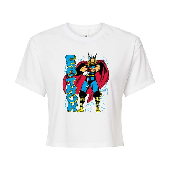 Marvel Thor - Fathor - Juniors Cropped Graphic T-Shirt