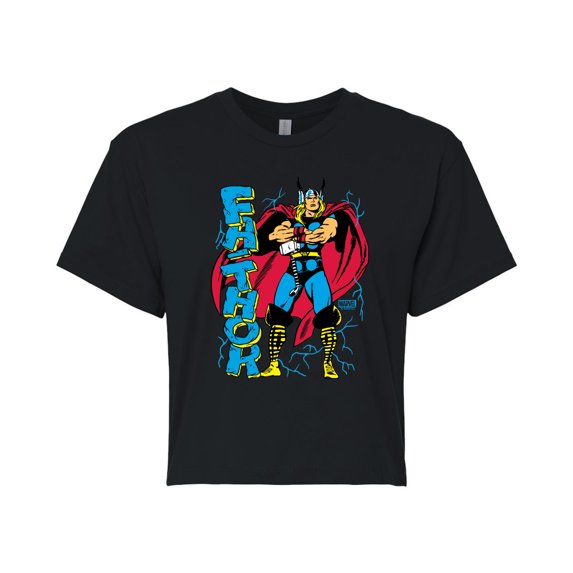 Marvel Thor - Fathor - Juniors Cropped Graphic T-Shirt
