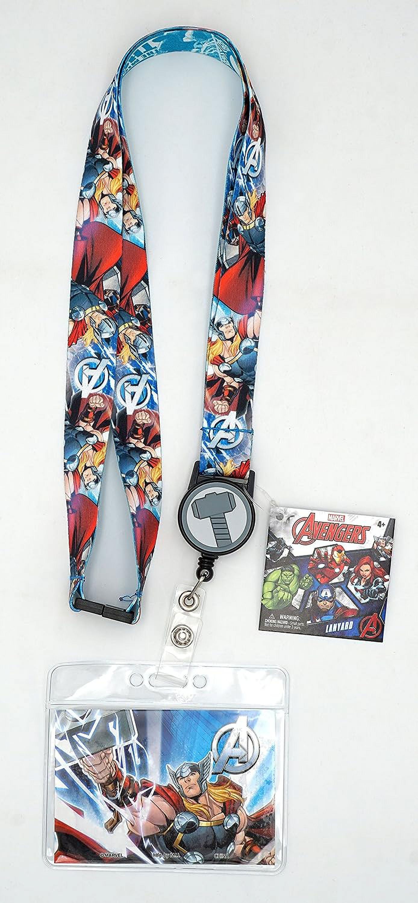 Marvel Thor Lanyard with Zip Lock Card Holder - Thor Lanyard for Keys,  Badge, and ID Holder, Marvel Thor Keychain Includes Clear Zip Lock Card  Pass