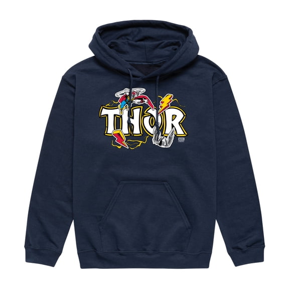 Marvel - Thor Logo Stickers - Men's Long Sleeve Fleece Pullover Hoodie