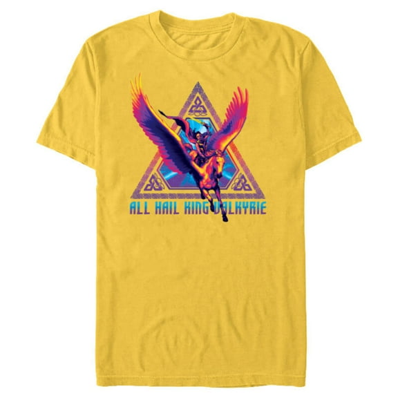Marvel Thor: Love and Thunder All Hail King Valkyrie - Short Sleeve Blended T-Shirt for Adults - Customized-Yellow