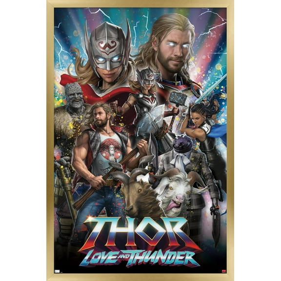 Marvel Thor: Love and Thunder - Amazing Wall Poster, 14.725" x 22.375" Framed