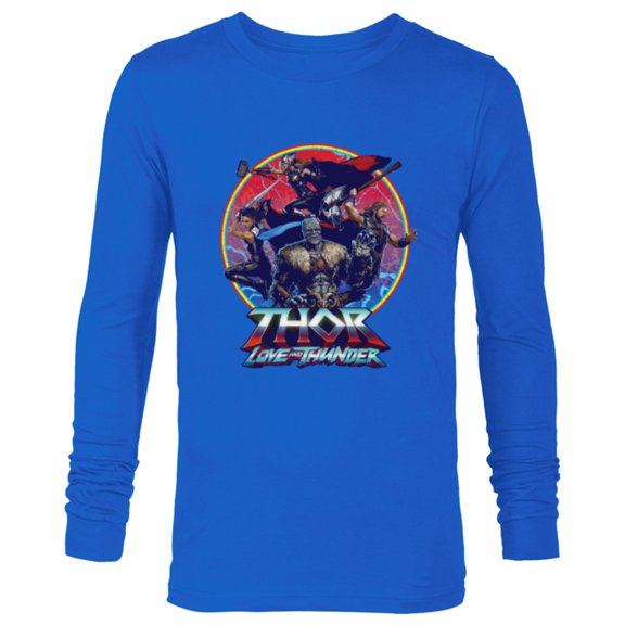 Marvel Thor: Love and Thunder Character Badge - Long Sleeve T-Shirt for Men - Customized-Navy