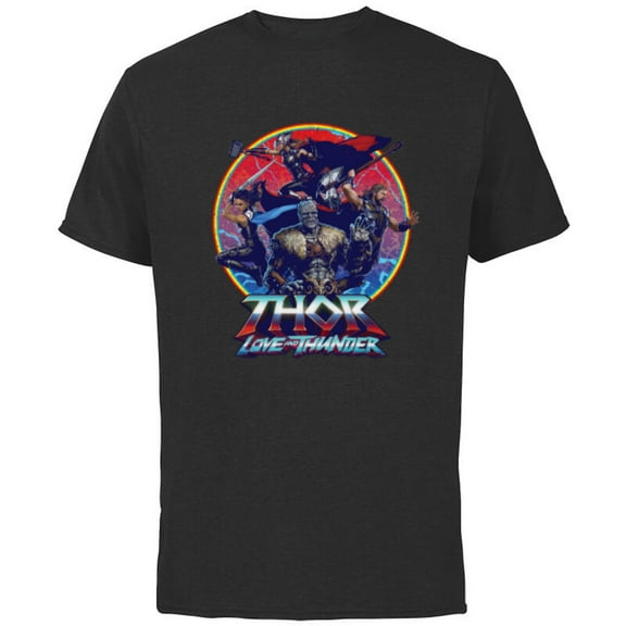 Marvel Thor: Love and Thunder Character Badge - Short Sleeve Cotton T-Shirt for Adults - Customized-Black
