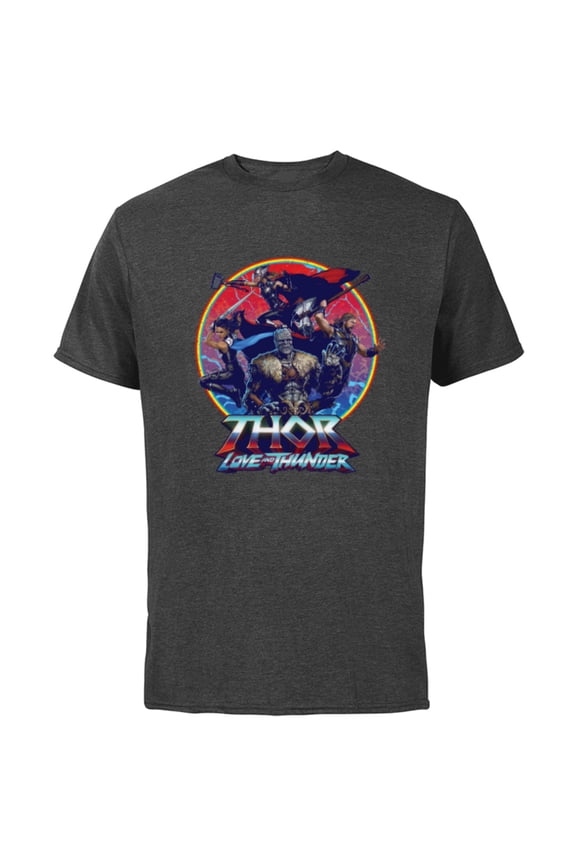 Thor: Love and Thunder Character Badge - Short Sleeve Cotton T-Shirt for Adults - Customized-Charcoal