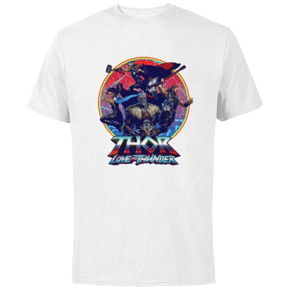 Marvel Thor: Love and Thunder Character Badge - Short Sleeve Cotton T-Shirt for Adults - Customized-White