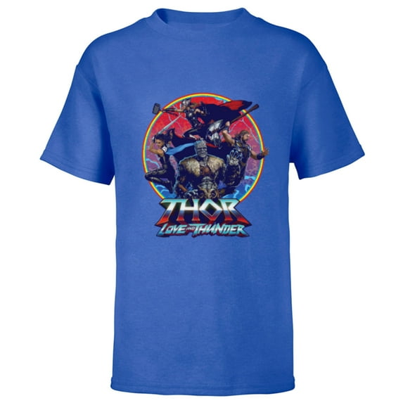 Marvel Thor: Love and Thunder Character Badge - Short Sleeve T-Shirt for Kids - Customized-Royal