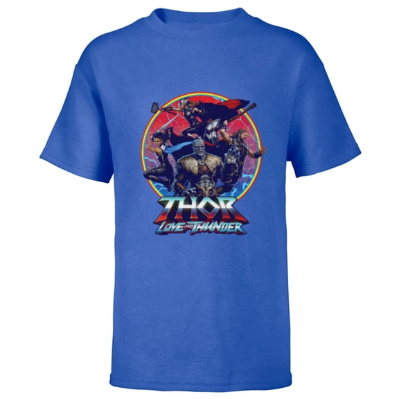 Marvel Thor: Love and Thunder Character Badge - Short Sleeve T-Shirt for Kids - Customized-Royal