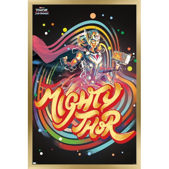 Marvel Thor: Love and Thunder - Circles Wall Poster, 14.725" x 22.375" Framed