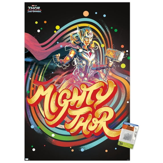 Marvel Thor: Love and Thunder - Circles Wall Poster with Pushpins, 22.375" x 34"