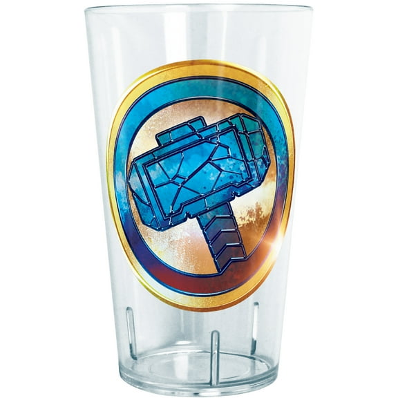 Marvel: Thor: Love and Thunder Cracked Mjolnir Badge  Tritan Drinking Cup Clear 24 oz.