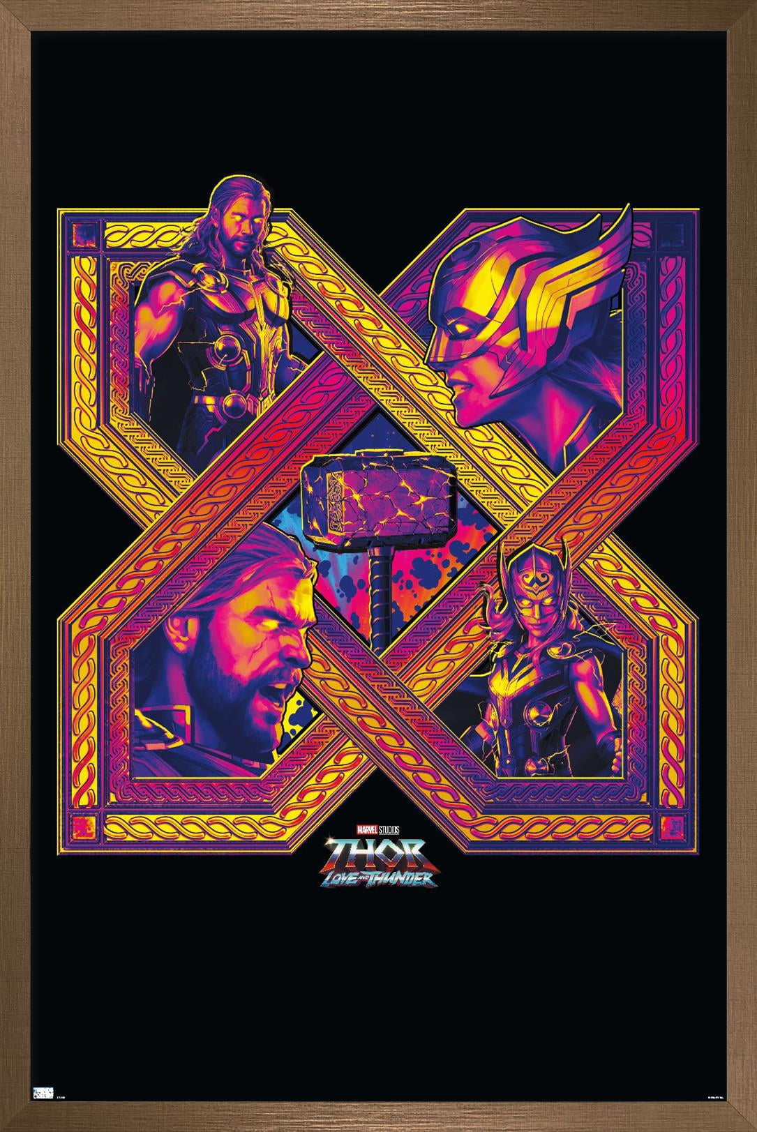 Marvel Thor: Love and Thunder - Cross Wall Poster, 22.375" x 34" Framed
