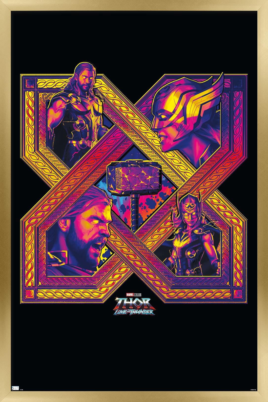 Marvel Thor: Love and Thunder - Cross Wall Poster, 22.375" x 34" Framed