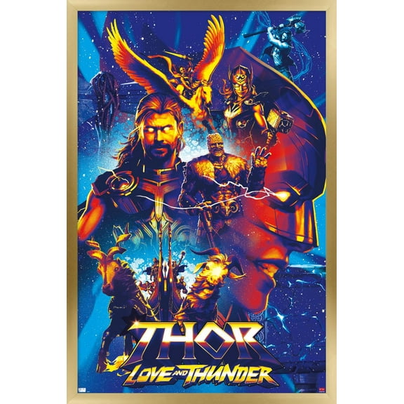 Marvel Thor: Love and Thunder - Group Wall Poster, 14.725" x 22.375" Framed