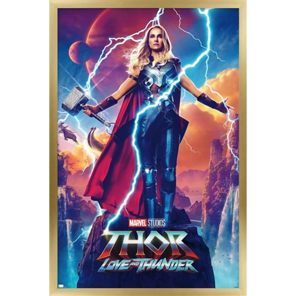 Marvel Thor: Love and Thunder - Jane Foster One Sheet Wall Poster, 22.375" x 34" Framed