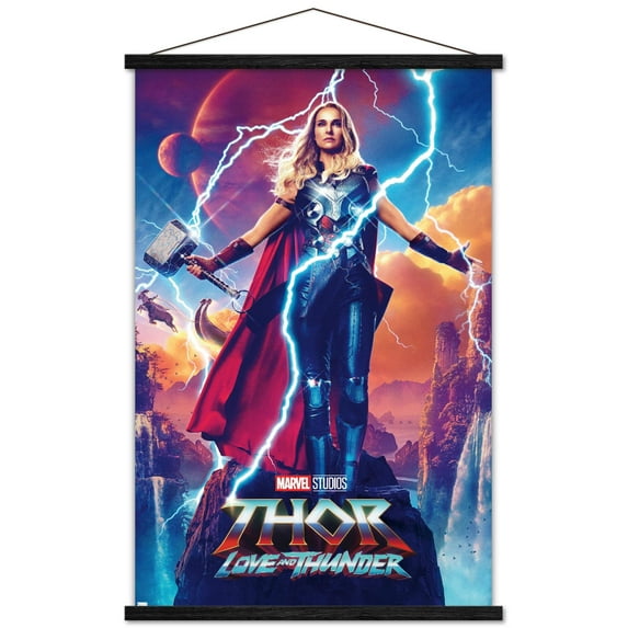 Marvel Thor: Love and Thunder - Jane Foster One Sheet Wall Poster with Magnetic Frame, 22.375" x 34"