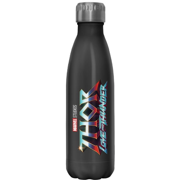 Marvel: Thor: Love and Thunder Main Theme Stainless Steel Water Bottle Black 17 oz.