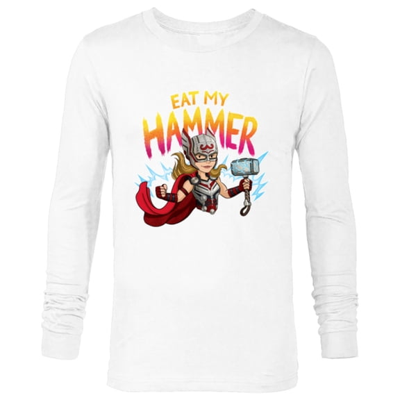 Marvel Thor: Love and Thunder Mighty Thor Eat My Hammer - Long Sleeve T-Shirt for Men - Customized-White