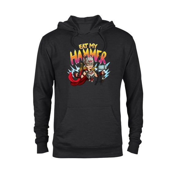 Marvel Thor: Love and Thunder Mighty Thor Eat My Hammer - Pullover Hoodie for Adults - Customized-Black