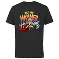 thumbnail image 1 of Marvel Thor: Love and Thunder Mighty Thor Eat My Hammer - Short Sleeve Cotton T-Shirt for Adults - Customized-Black, 1 of 5