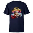 thumbnail image 1 of Marvel Thor: Love and Thunder Mighty Thor Eat My Hammer - Short Sleeve T-Shirt for Kids - Customized-Navy, 1 of 5