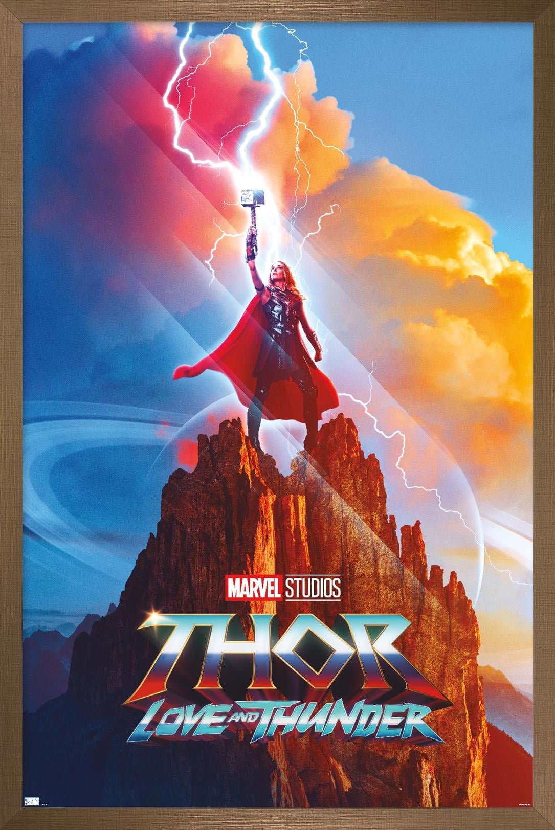 Marvel Thor: Love and Thunder - Mighty Thor One Sheet Wall Poster, 22.375" x 34" Framed