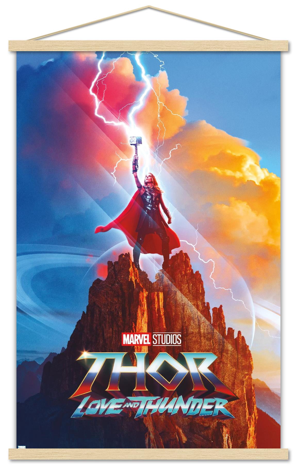 Marvel Thor: Love and Thunder - Mighty Thor One Sheet Wall Poster with Magnetic Frame, 22.375" x 34"