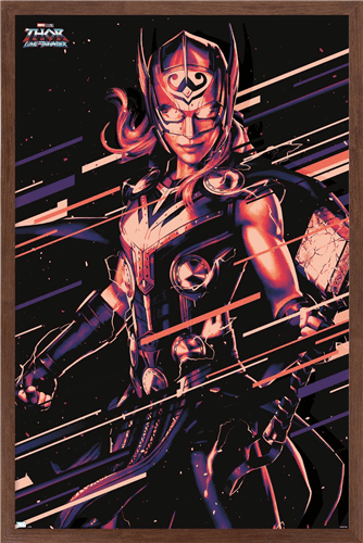 Marvel Thor: Love and Thunder - Mighty Thor Wall Poster, 22.375" x 34" Framed