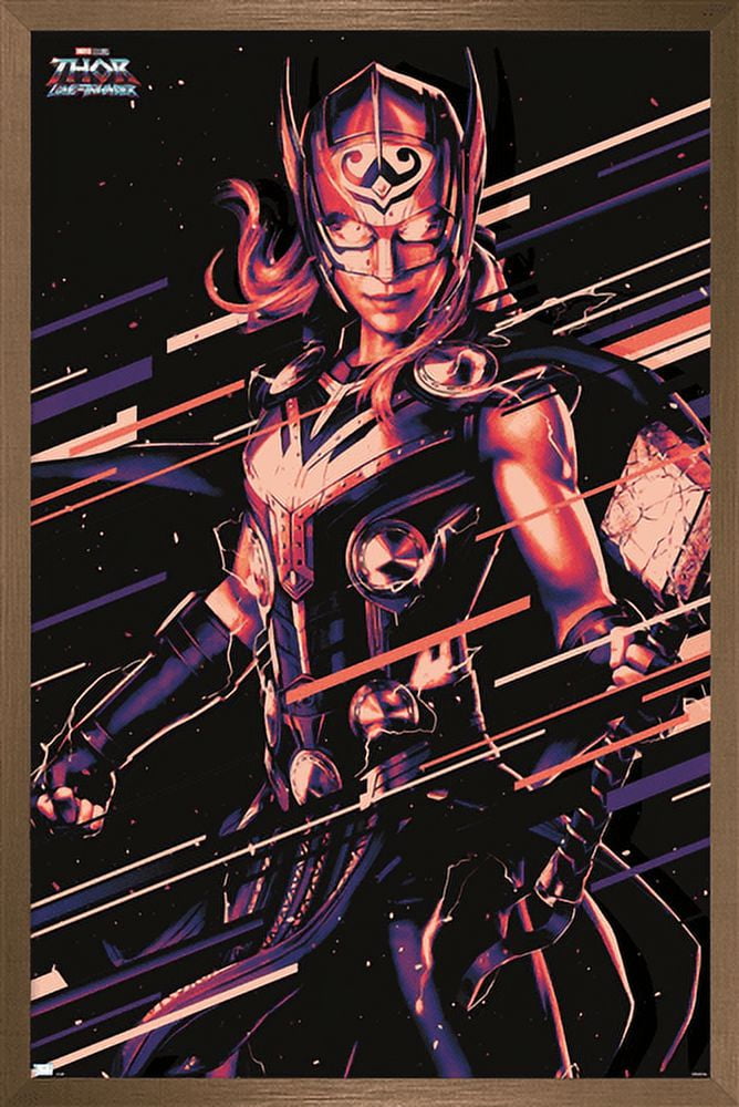 Marvel Thor: Love and Thunder - Mighty Thor Wall Poster, 22.375" x 34" Framed
