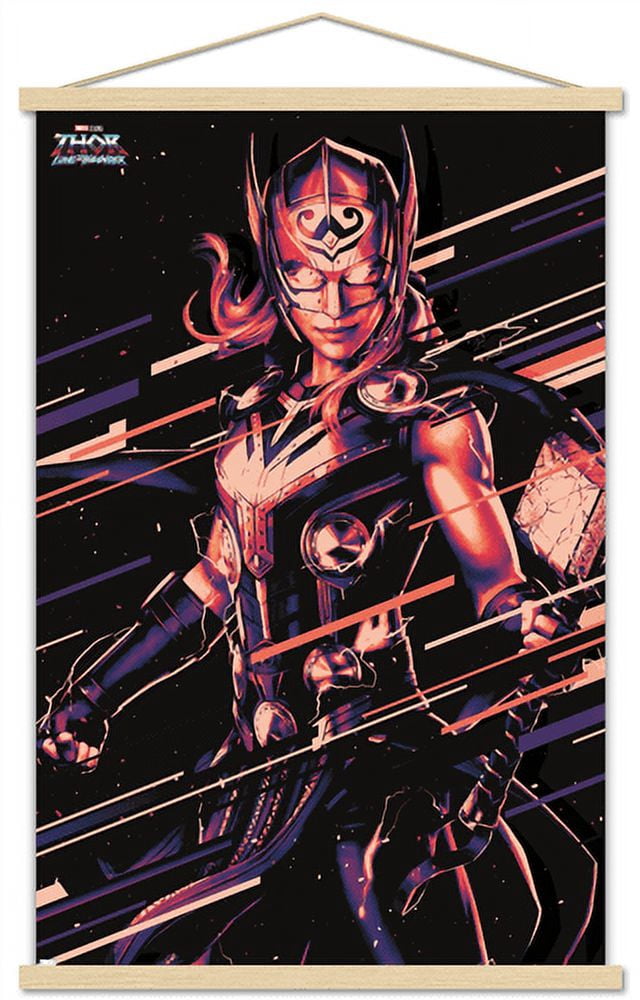 Marvel Thor: Love and Thunder - Mighty Thor Wall Poster with Magnetic Frame, 22.375" x 34"