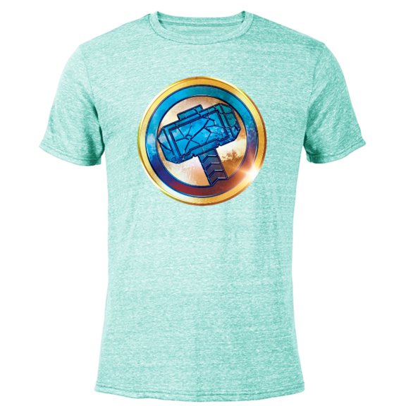 Marvel Thor: Love and Thunder Mjolnir Icon - Short Sleeve Blended T-Shirt for Adults - Customized-Ocean Blue