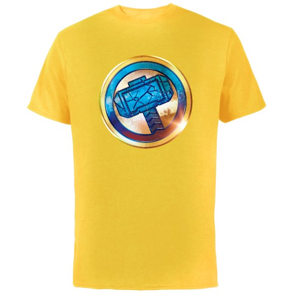 Marvel Thor: Love and Thunder Mjolnir Icon - Short Sleeve Cotton T-Shirt for Adults - Customized-Yellow