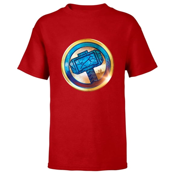 Marvel Thor: Love and Thunder Mjolnir Icon - Short Sleeve T-Shirt for Kids - Customized-Red