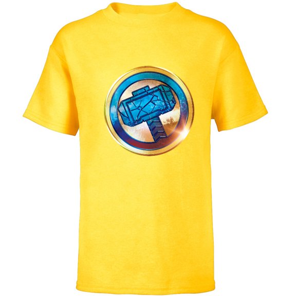 Marvel Thor: Love and Thunder Mjolnir Icon - Short Sleeve T-Shirt for Kids - Customized-Yellow