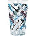 thumbnail image 1 of Marvel: Thor: Love and Thunder Mjolnir and Stormbreaker Electric Pattern Tritan Drinking Cup Clear 24 oz., 1 of 3