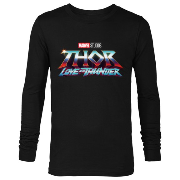 Marvel Thor: Love and Thunder Movie Logo - Long Sleeve T-Shirt for Men - Customized-Black