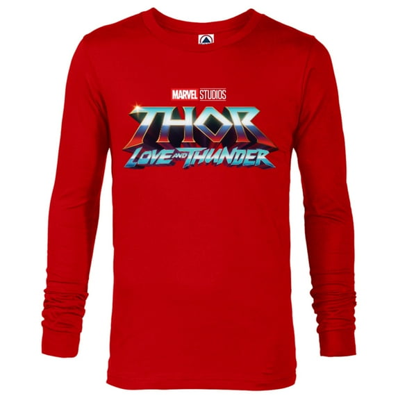 Marvel Thor: Love and Thunder Movie Logo - Long Sleeve T-Shirt for Men - Customized-New Red
