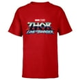 thumbnail image 1 of Marvel Thor: Love and Thunder Movie Logo - Short Sleeve T-Shirt for Kids - Customized-Red, 1 of 5