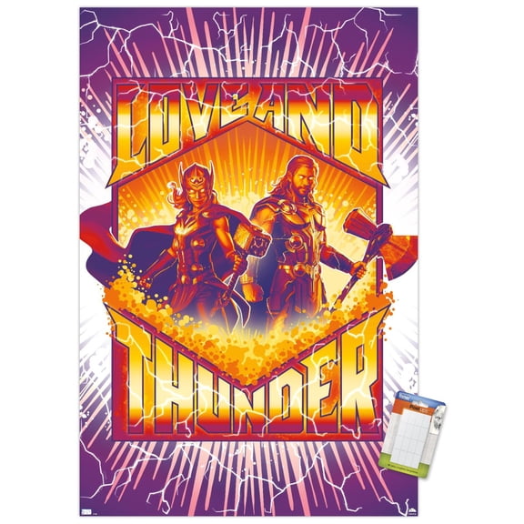 Marvel Thor: Love and Thunder - Purple Lightning Wall Poster, 22.375" x 34"