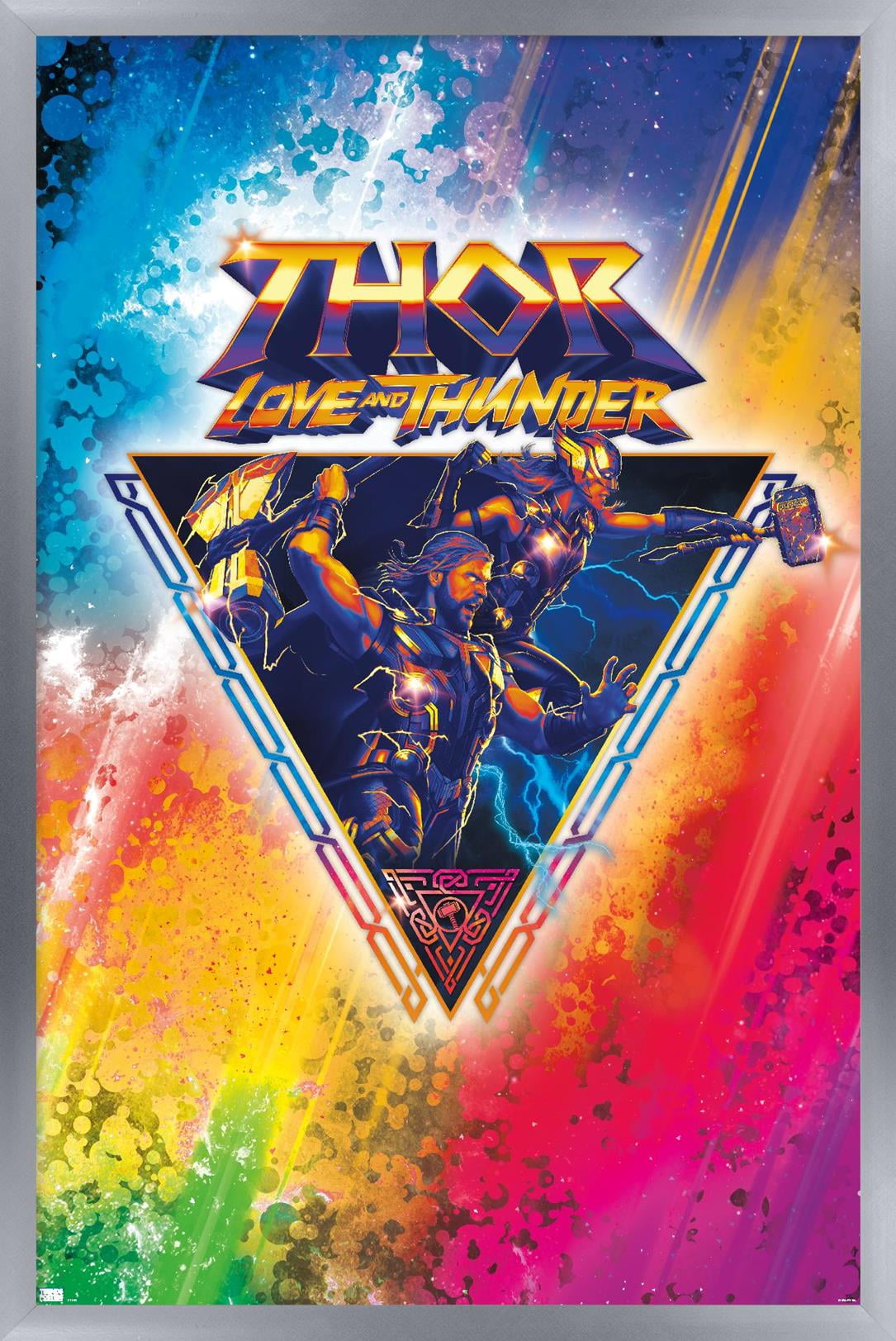 Marvel Thor: Love and Thunder - Rainbow Splatter Wall Poster, 22.375" x 34" Framed