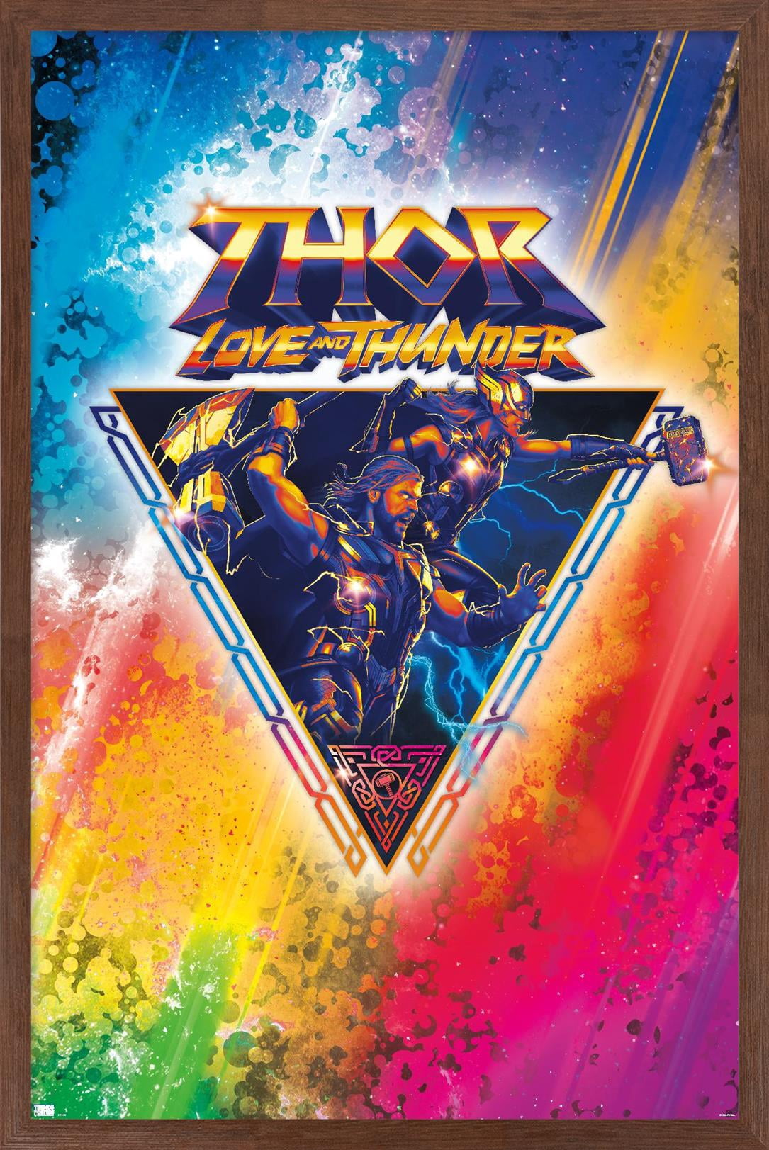 Marvel Thor: Love and Thunder - Rainbow Splatter Wall Poster, 22.375" x 34" Framed
