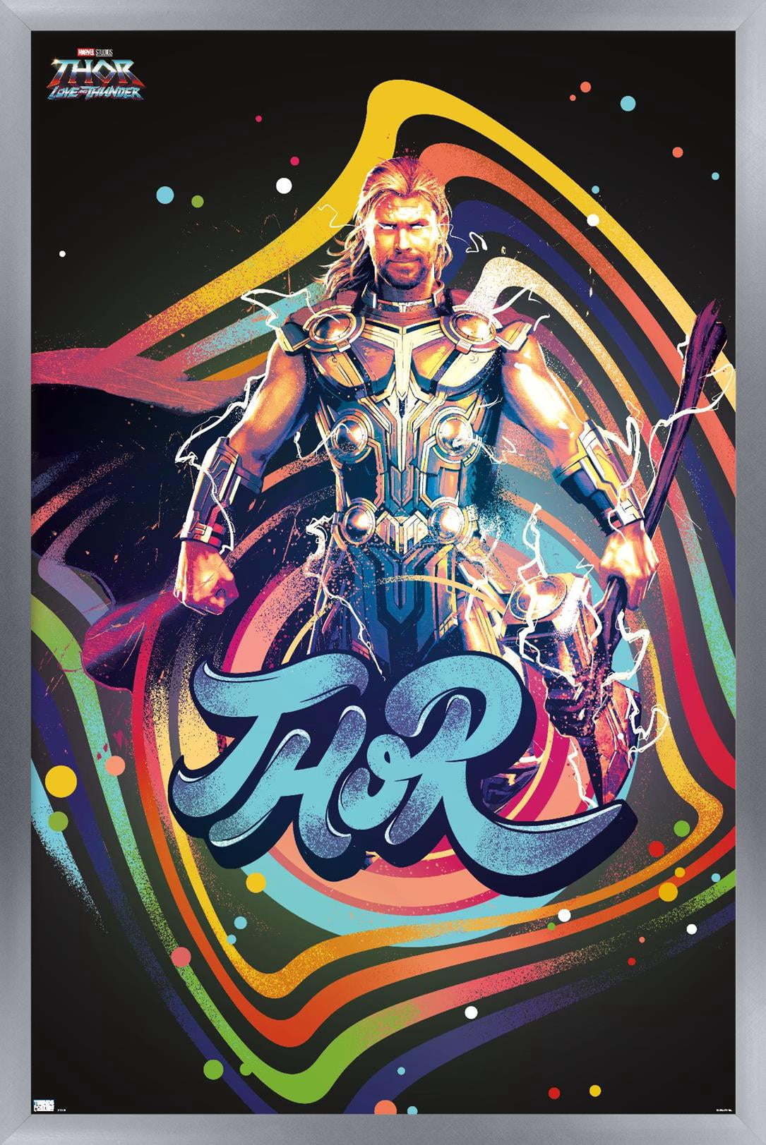 Marvel Thor: Love and Thunder - Squares Wall Poster, 14.725" x 22.375" Framed