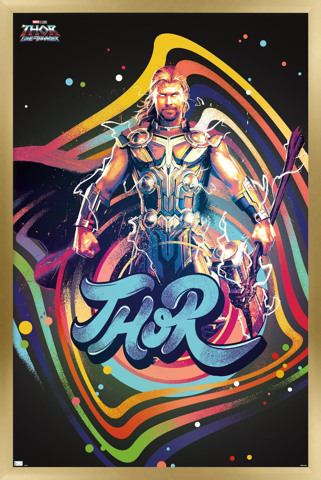 Marvel Thor: Love and Thunder - Squares Wall Poster, 14.725" x 22.375" Framed